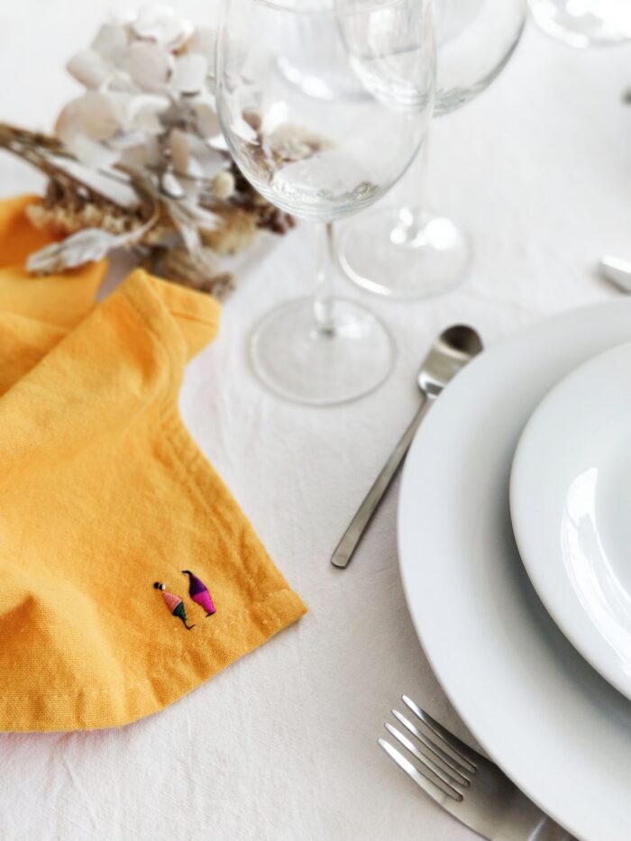 Lot de 6 serviettes de table jaunes