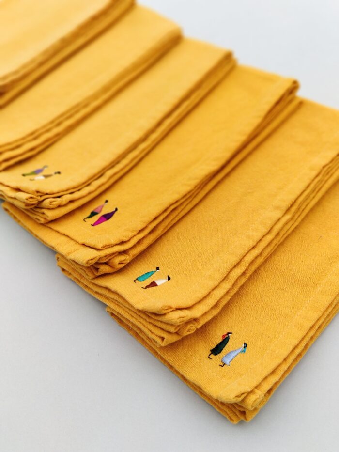 Lot de 6 serviettes de table jaunes